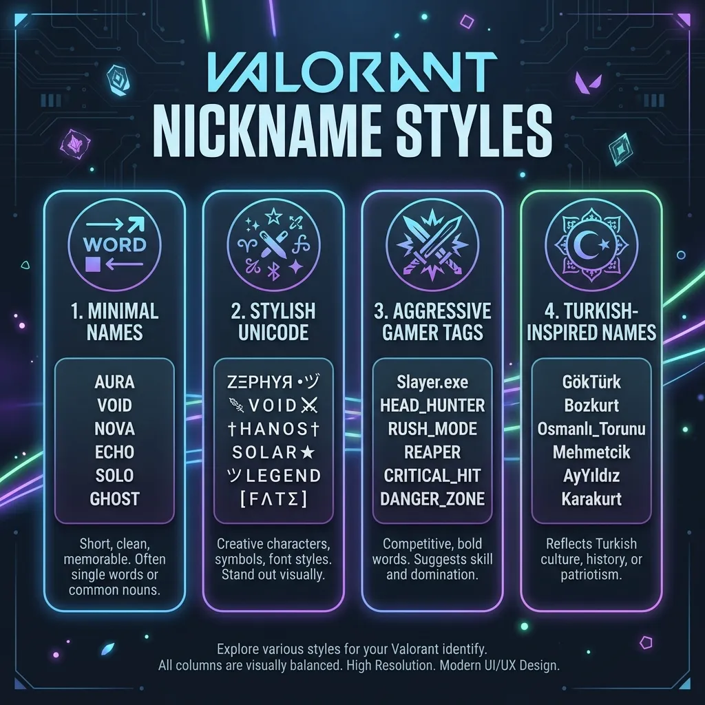 Valorant Nick Styles Infographic